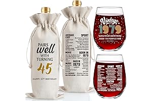 Vintage 1979 Timeless 45th Birthday Wine Glass Gift