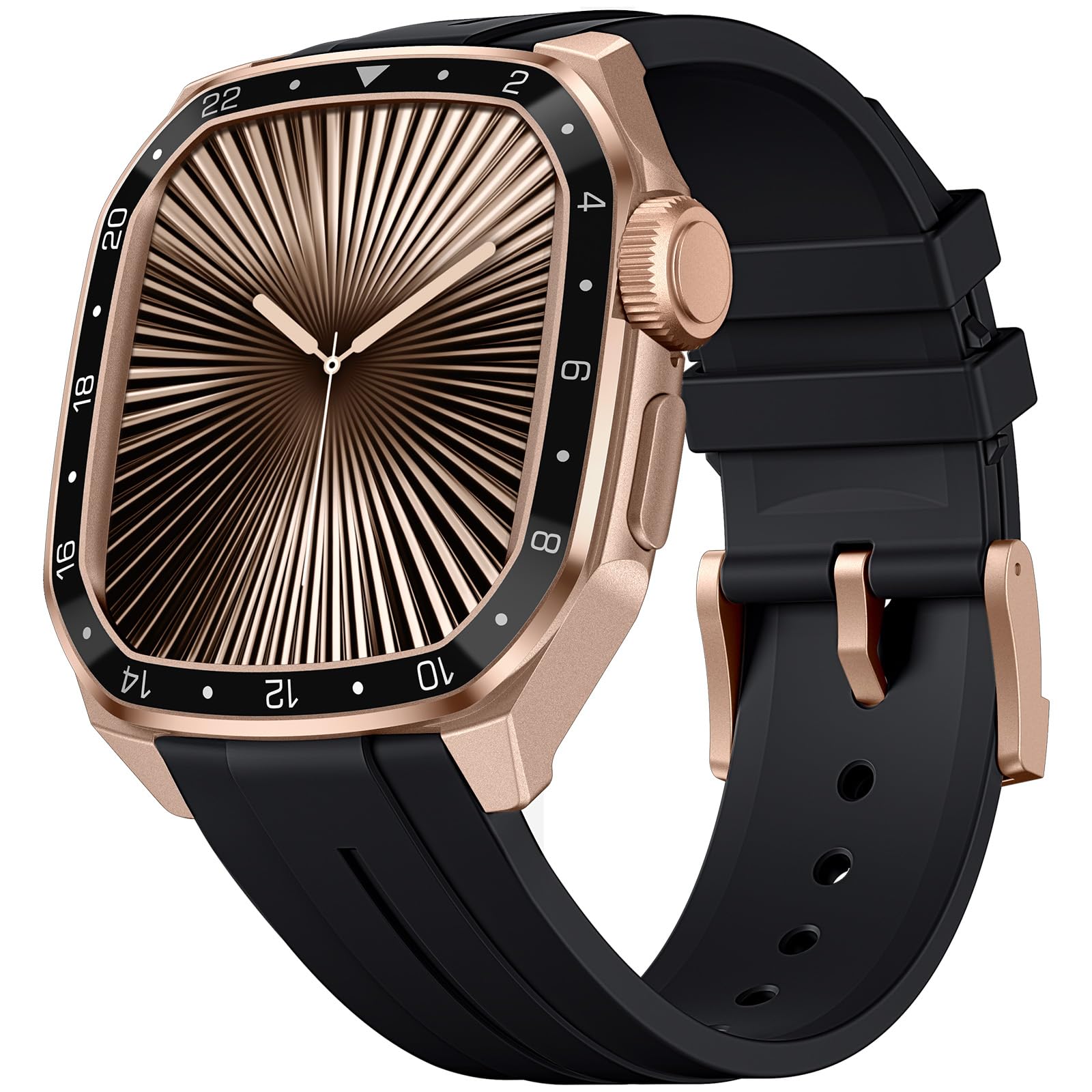 Bandletic Metallgehäuse Hülle mit Armband kompatibel mit Apple Watch 44mm SE3 SE2 SE 6 5 4, Robuste Sport Schutzhülle für iWatch Series 44mm, Silikon Ersatzarmbänder mit Metallgehäuse für Herren