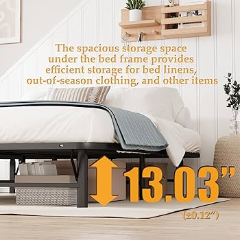 Amazon.com: Wurfuss 14 in High Full Size Bed Frame No Box