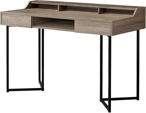 Miniatura 6 de Monarch Specialties Escritorio para computadora, estilo moderno y contemporáneo, mesa para laptop para el hogar y la oficina con cajones y estantes,