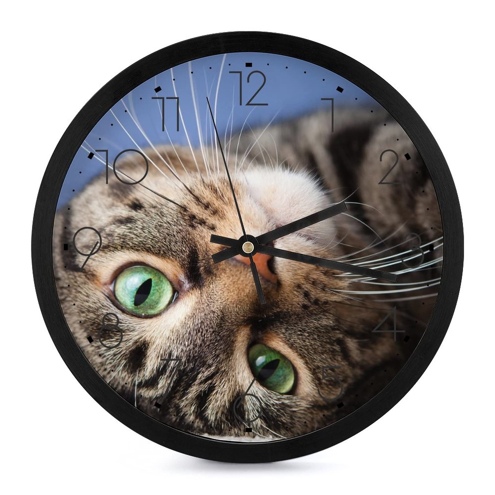 Horloge murale ronde chat mignon cadeau original anniversaire et crémaillère