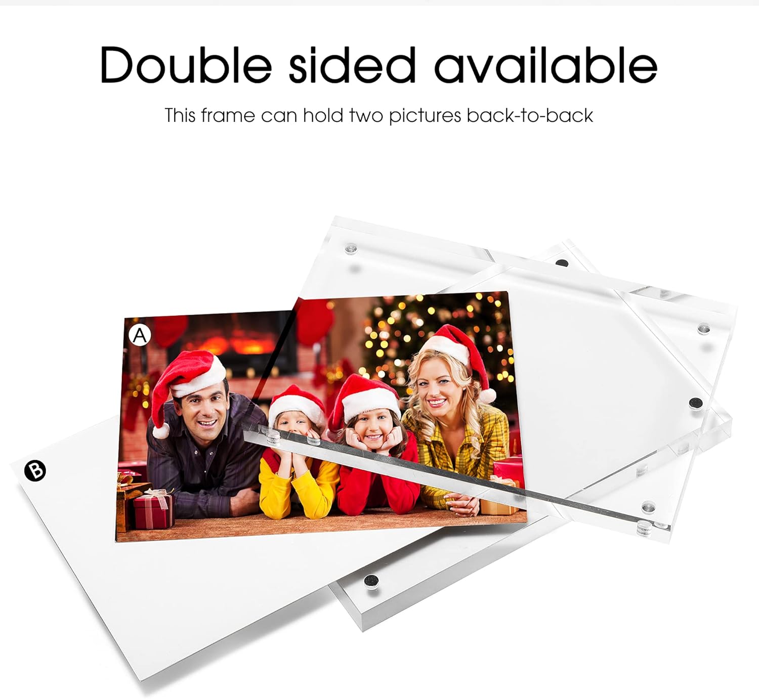 TWING Acrylic Frame 4x6,Magnet Double Sided Picture Frame,12 + 12MM Plexiglass Clear Picture Frames Desktop Acrylic Photo Frame 6 by 4,Gifts Ideal - Image 8