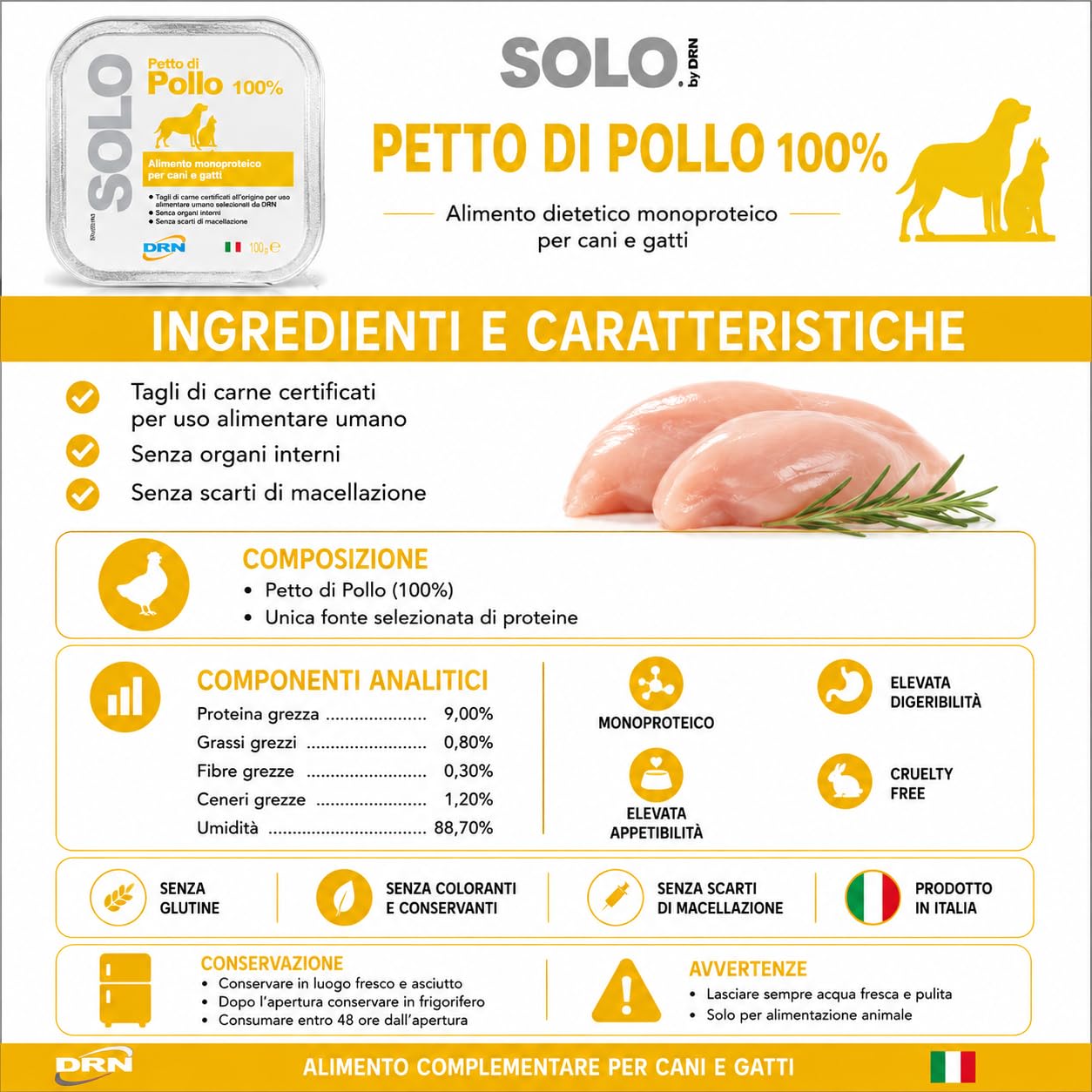 DRN SOLO PETTO DI POLLO 100 gr - confezione da 32