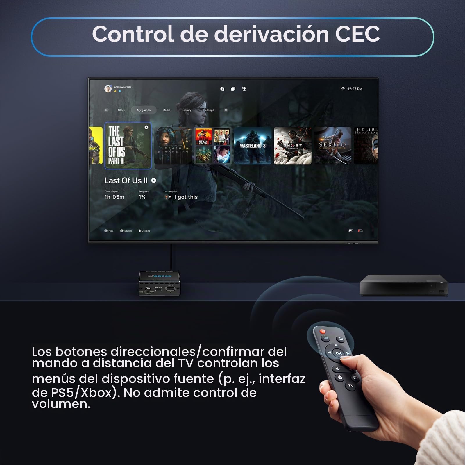 ROFAVEZCO Extracteur Audio HDMI 2.1 eARC 4K@120Hz Dolby Atmos/Vision VRR/ALLM CEC Bypass HDCP2.3 SPDIF Plug & Play pour Soundbars/Sonos ARC/eARC/PS5/Xbox