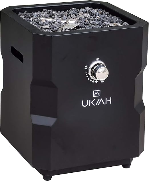 UKIAH Tailgater X Portable Gas Fire Pit - 48,000 BTUs - in Black (TK-1018-TX)