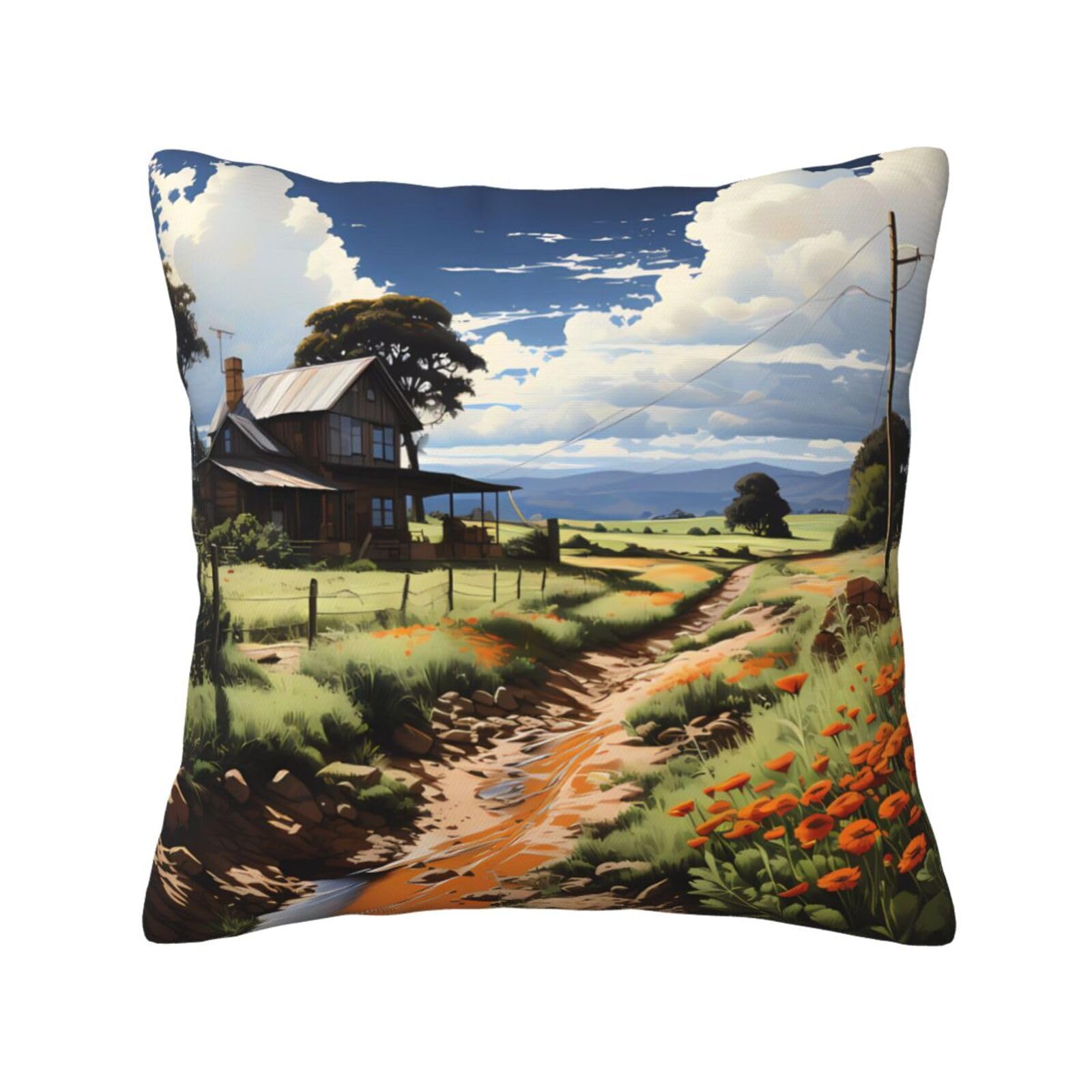 SXZVVBN idyllic sceneryDecorative Square Sofa Cushion Covers