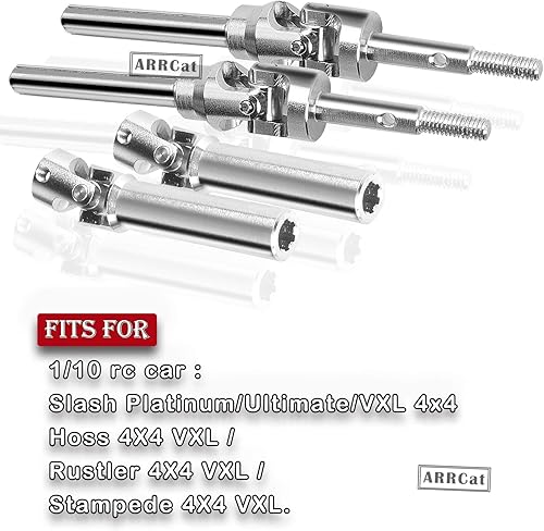 Miniatura 2 de Rc Eje de transmisión delantero trasero de acero inoxidable CVD para 110 Rustler VXL 4X4Stampede VXL 4X4Hoss VXL 4X4Slash PlatinumUltimateVXL 4x4