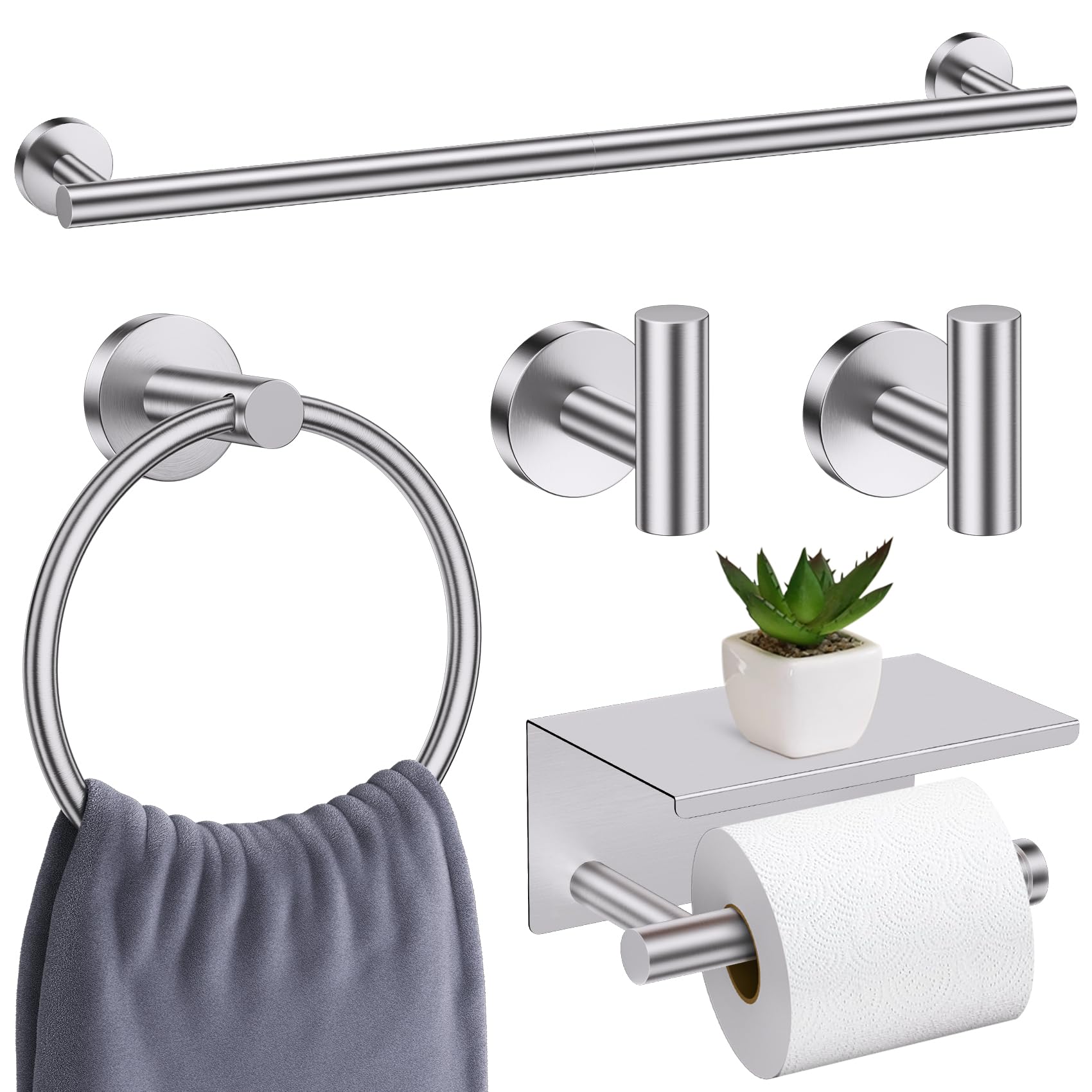 soaez Brushed Nickel Bathroom Hardware Set