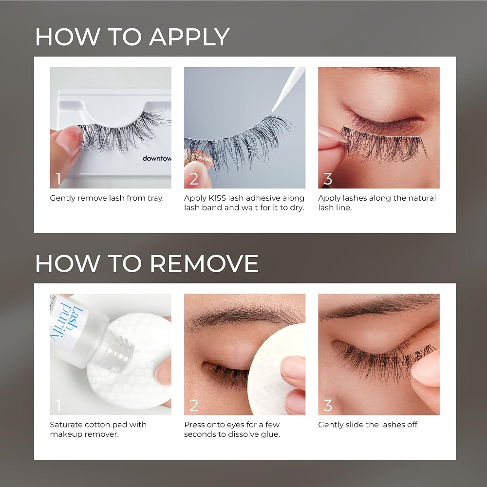 KISS Lash Couture Faux Mink False Eyelashes Multipack, ‘Little Black Dress’, 12mm, Multiple Lengths, Reusable, Cruelty Free, Vegan, Exclusive knot-free lash band, 4 Pairs