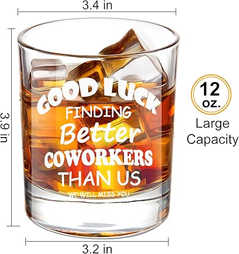 Miniatura 2 de LIGHTEN LIFE Vaso de whisky Good Luck Finding Better Coworkers Than Us de 12 onzas, regalo novedoso para compañero de trabajo en una valiosa caja de