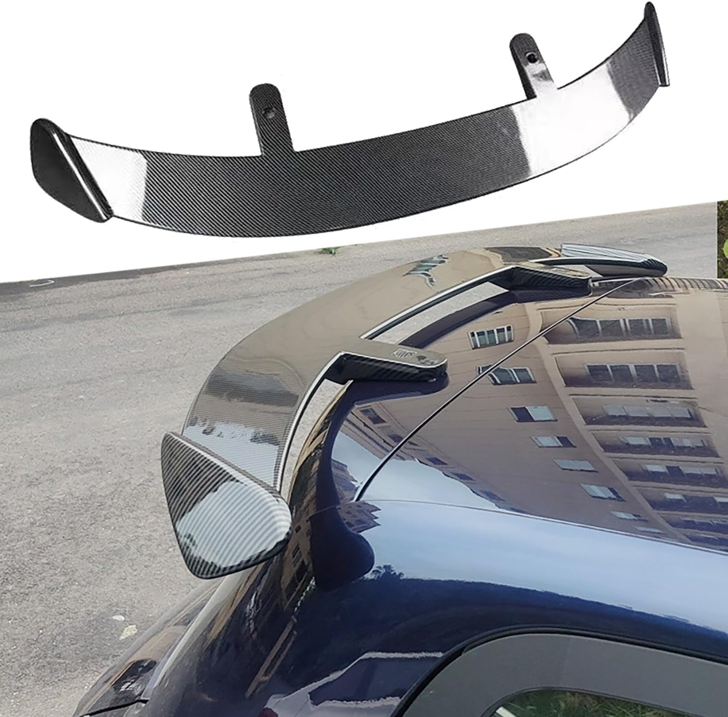 per Mini Hatch R50 R56 F55 F56 JCW/One/One D/Cooper/S 2001-2024 alettone Posteriore dell'auto,Spoiler sul Tetto del Bagagliaio alettone Posteriore,B/Carbon Fiber Look