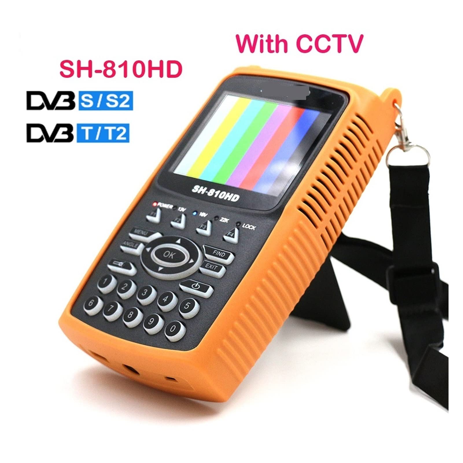 Receptor de Satélite, SH-820HD DVB-S2 y Buscador de señal Digital combinado DVB-T2 compatible con CCTV pantalla LCD TFT 3,5 pulgadas 8PSK 16APSK medidor 810H(With CCTV)