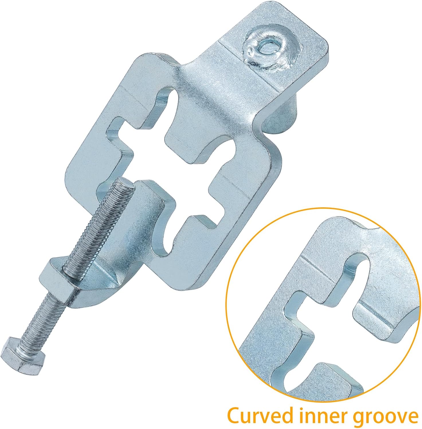 T-Post Gate Hinge with Arched Design, 5/8" Pin Shank Compatible with Metal T Post, Chain Link Gates, Farm & Backyard, 2-Pack