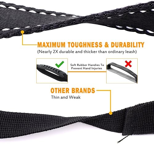 Miniatura 8 de Fashion&cool Correa resistente para perros especialmente grandes de hasta 150 libras, 4 a 6 pies, reflectante, para entrenamiento de perros,