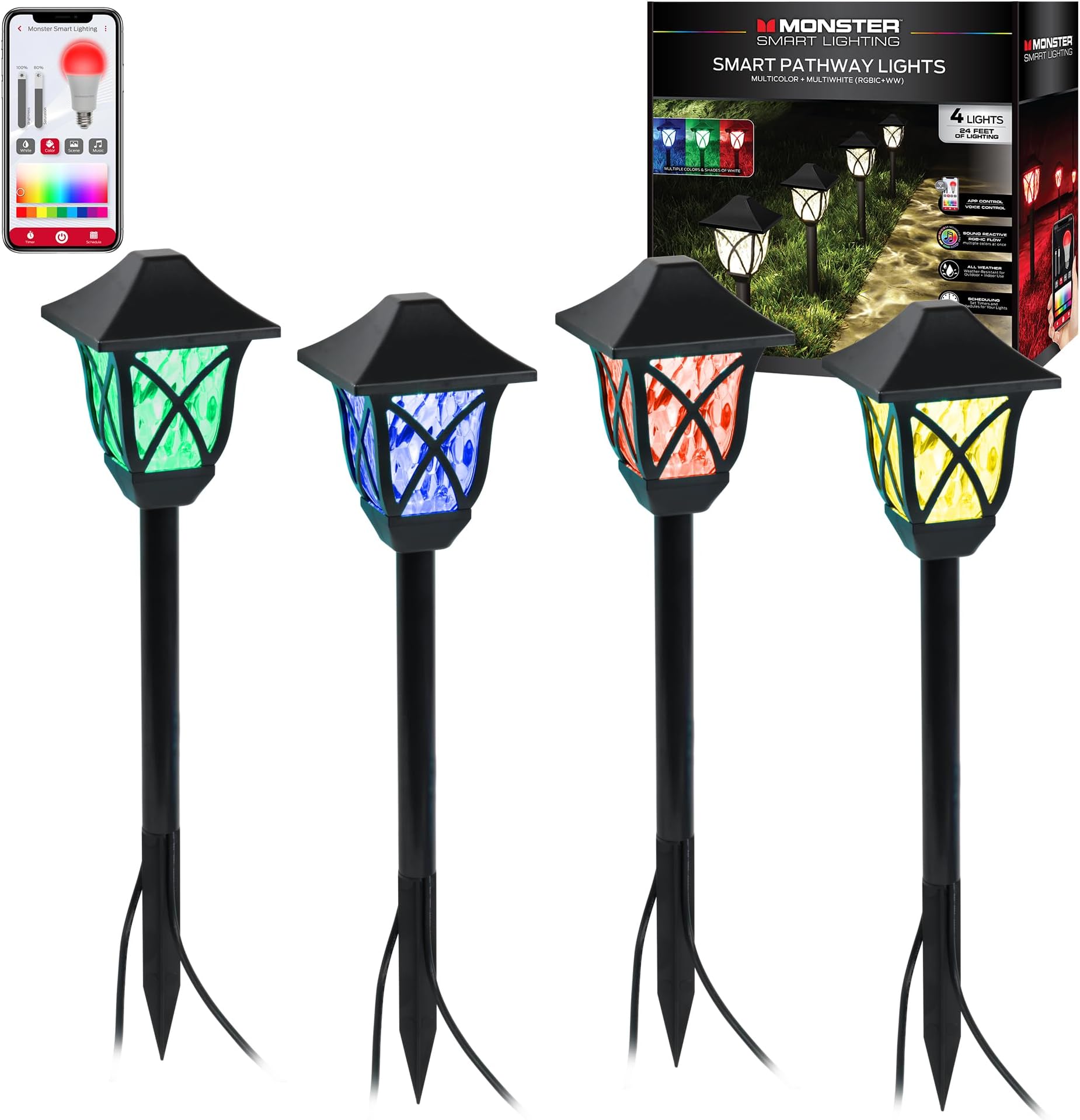 XMCOSY Solar Pathway Lights Outdoor, 20 LM Solar Powered Garden Lights - View #3