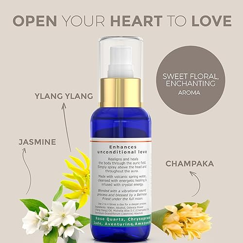Miniatura 3 de Pure Love Aura Spray - Cristal de crisoprasa, aventurina y amazonita de cuarzo rosa, aceites esenciales orgánicos de jazmín e ylang ylang, hechos a