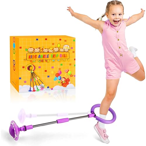 Chridark Ankle Skip Ball for Kids - Foldable Flash Wheel Skip Ball, Outside Game Toys for Kids & Adults, Gift for Boys & Girls Age 5 6 7 8 9 10 Years Old