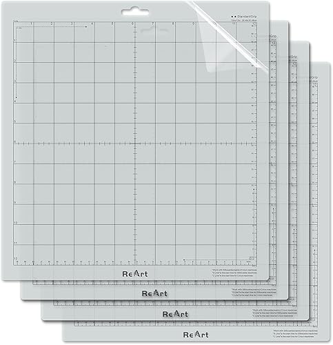 Vista 8 de ReArt Alfombrilla de corte de agarre estándar para Silhouette Cameo, 4 paquetes de 12 x 24 pulgadas, juego de repuesto de alfombrilla de corte