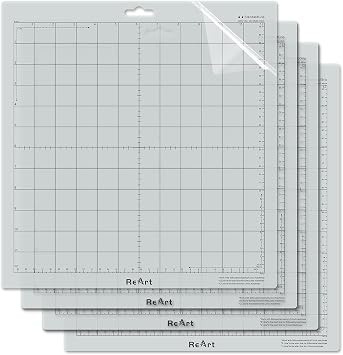 ReArt Cutting Mat 12 x 12 for Silhouette Cameo 4/3/2/1 - Standard Grip 4 Packs