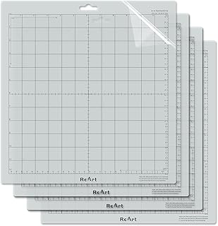 ReArt Standard Grip Cutting Mat for Silhouette Cameo 4/3/2/1-4 Packs 12" x 12" Adhesive Cut Mat Replacement Set Matts Vinyl Craft