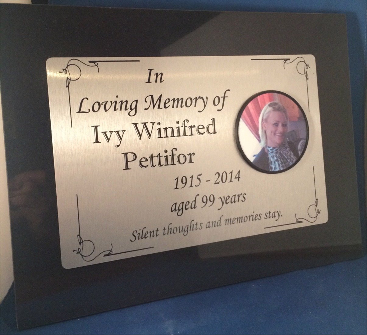 Personalised Extra Large Black Granite Memorial Grave Plaque with or without photo