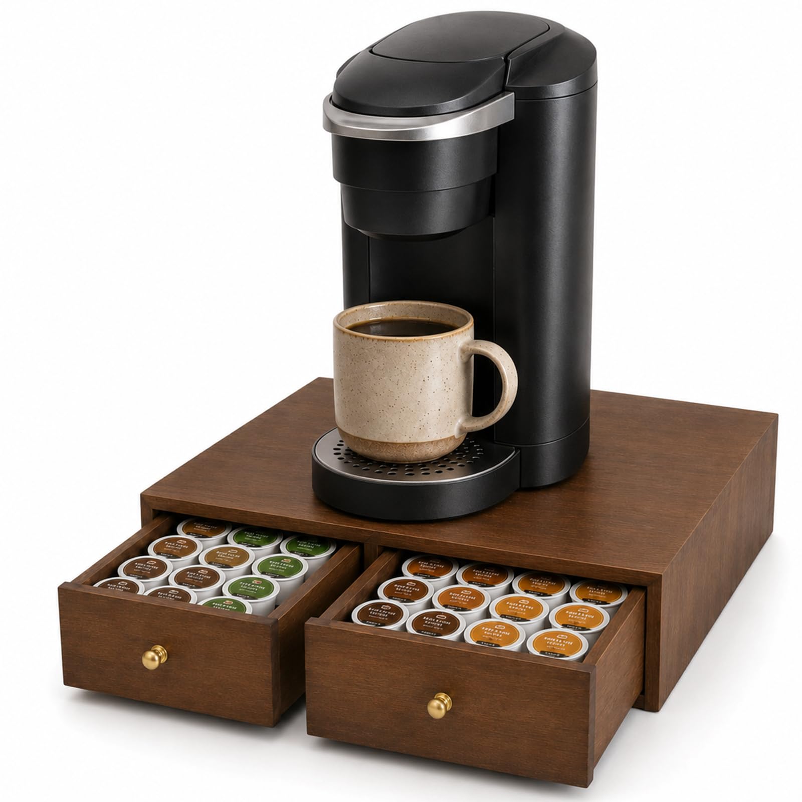 K Cup Organizer Cassetto per 30 cialde, in legno, supporto per postazione