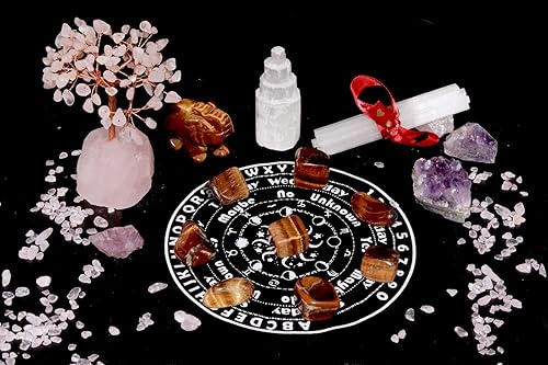 Miniatura 69 de YATOJUZI Piedras de cristales naturales pulidas de ojo de tigre de 1 libra, piedras preciosas de cristal a granel al por mayor para regalos de 10