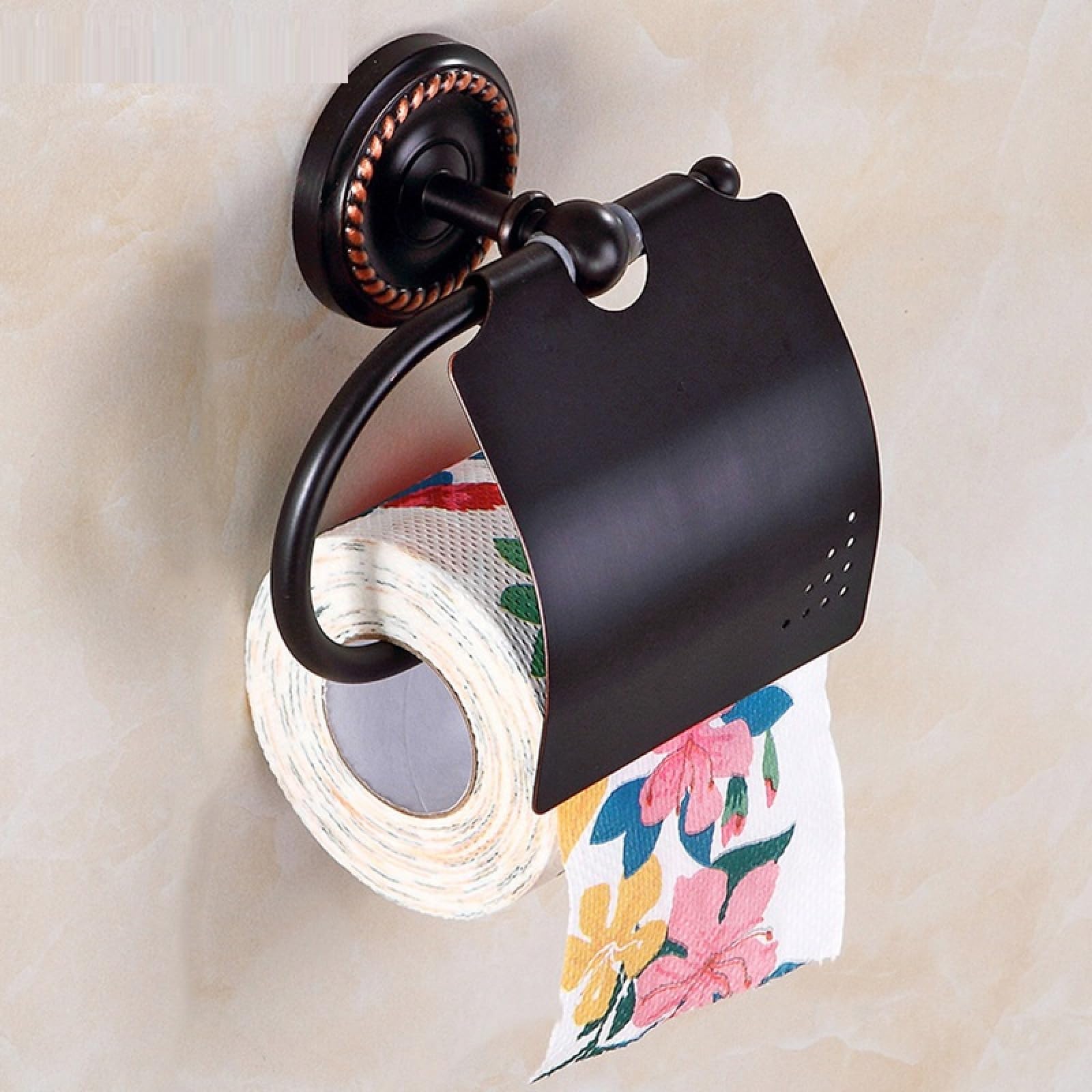 Black Antique Brass Mahua Bathroom And Bathroom Hangers, Tissue Holder