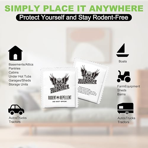 Miniatura 5 de 's Bolsas repelentes de roedores  Disuasorio de ratones de ratas alimentado por plantas, ratones de interior, repelente natural de ratas y ratones,