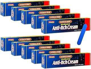 10-Pack (Natureplex) Medicated Anti Itch Cream - Itch Relief, 1.5 Oz with Double Sided Nail Filer