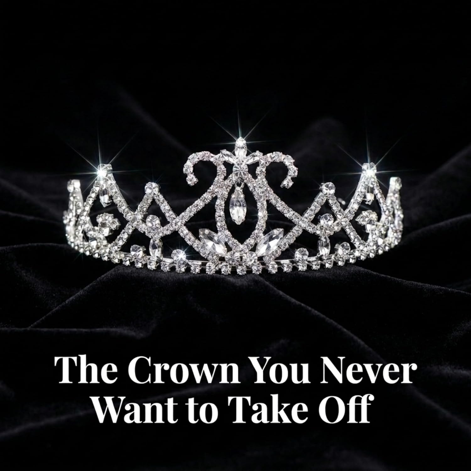 Anderson's Skye Rhinestone Tiara, Sparkling 2-Inch Silver Crown with Clear Faux Diamonds, Adjustable Band & Comfort Combs, Perfect for Weddings, Proms, Pageants, Birthdays & Quinceañeras