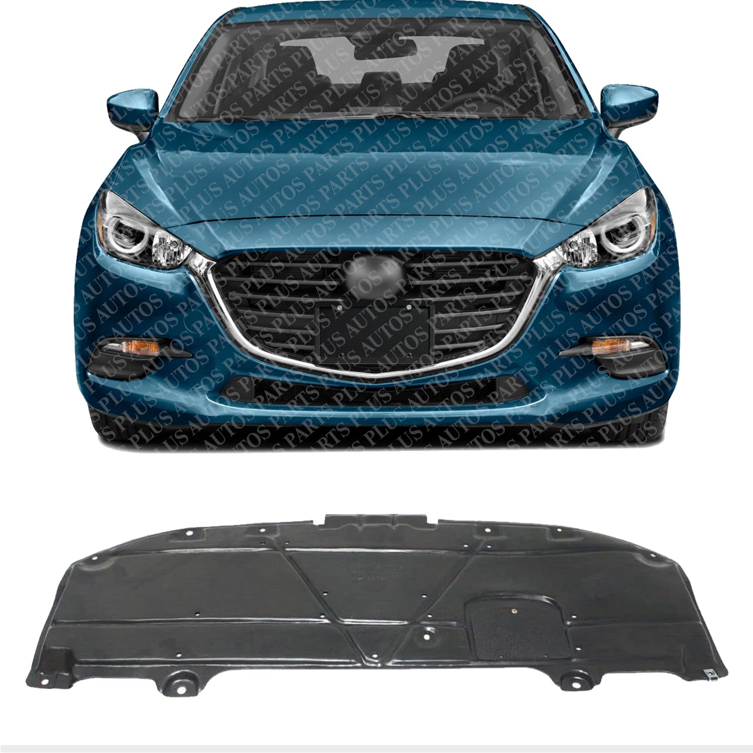 AUTOS PARTS PLUS Front Engine Splash Shield Under Cover Direct Replacement Compatible with 2014-2018 Mazda 3 MA1228120 B45A5611Y