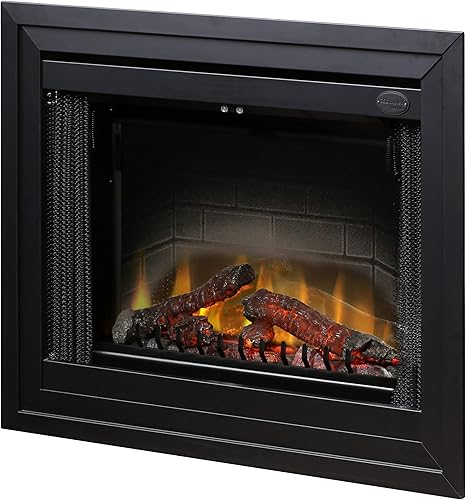 Vista 8 de Dimplex Caja de fuego eléctrica incorporada de lujo de 39 pulgadas con troncos de resina y respaldo de ladrillo - Negro, BF39DXP