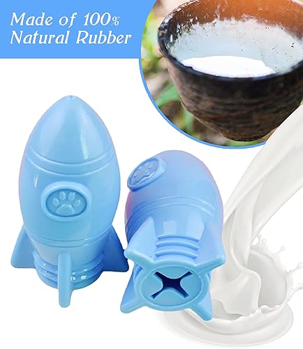 Miniatura 3 de Treat Dispensing Puzzle Toys Natural Rubber Rocket Dog Chew Toys Pet Food Toy for IQ Training & Mental Enrichment Interactive Slow Feeder Puppy