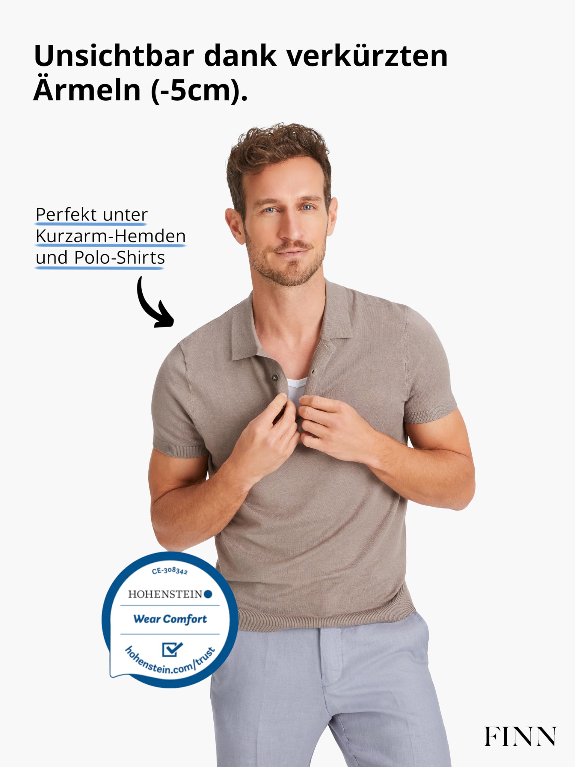 FINN T-Shirt imperméable Anti-Transpiration pour Homme avec Manches Extra Courtes et Coussinets sous Les aisselles – Maillot de Corps antibactérien Contre Les Taches de Transpiration