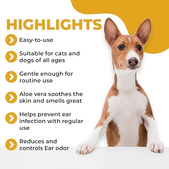 Truseb | Ear Cleaner Flush Advanced Plus Solution Formula for Cats and Dogs, Washes Away Dirt and Debris and Helps Prevent Infections, Cleaning + Drying (ADVANCED+ Ear Cleansing Flush, 16 Oz)