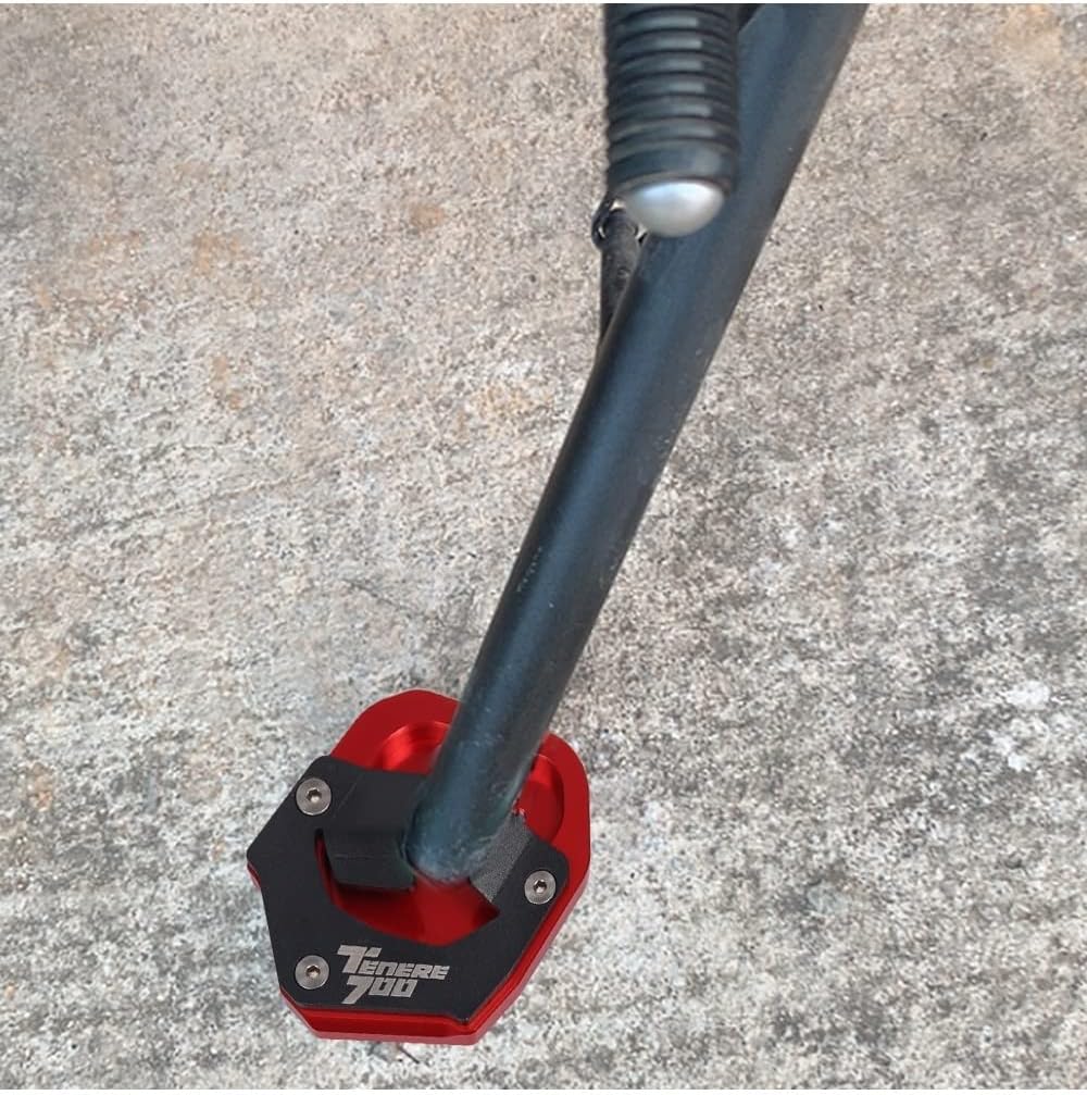 DEHIWI for Ya&maha Tenere 700 2019 2020 2021 ​Motorcycle Foot Side Stand Pad Plate Kickstand Enlarger Plate CNC Support Plate Anti Slip (Color : Black)