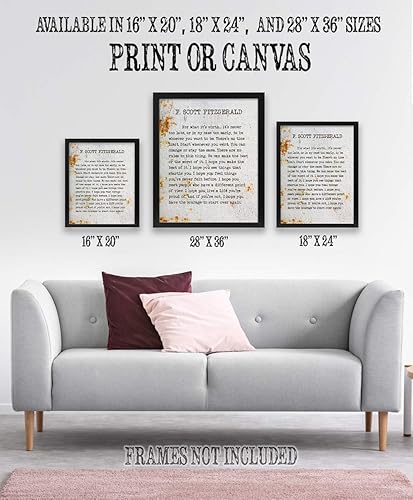 Miniatura 7 de F. Scott Fitzgerald - For What It's Worth - Classic Book Quote, Inspirational Home or Room Decor, Literary Rustic Metal Style Poster, Positive Quote
