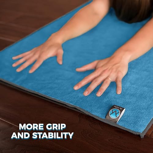 Miniatura 6 de Toalla de yoga de microfibra antideslizante para esterilla de yoga, toalla de yoga caliente para sudor y agarre, 24 x 72 pulgadas