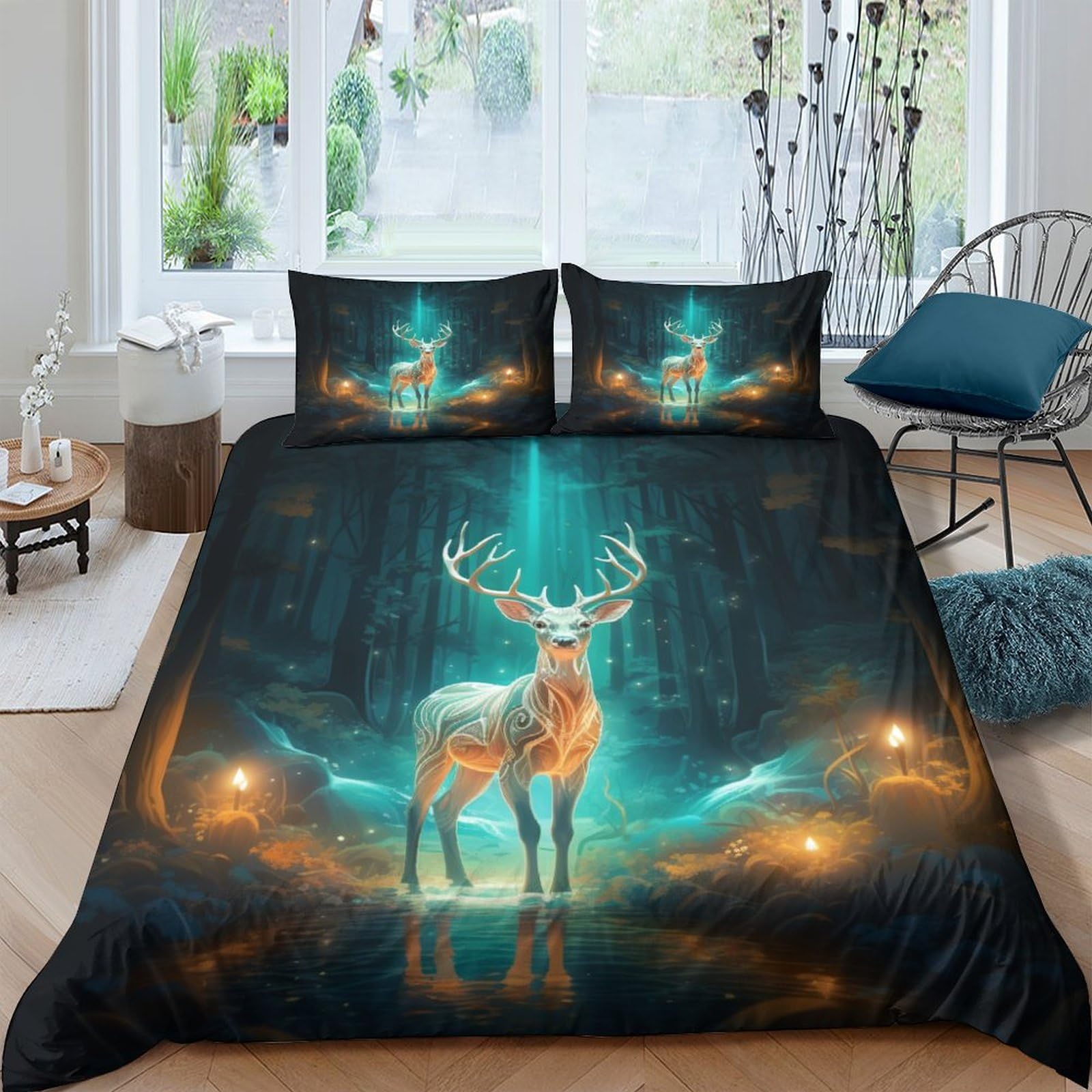 Parure de lit 3 pièces avec housse de couette Elk douceur absolue