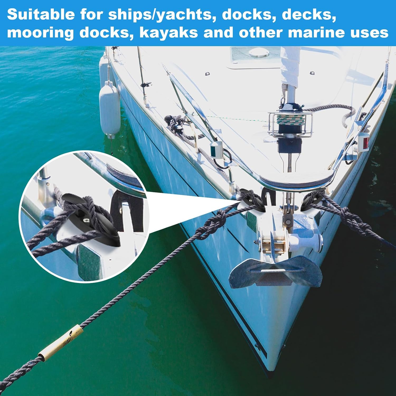 Halloscume 8 Pcs Folding Cleat Boat 5 Inch Flip up Dock Marine Nylon Folding Dock Cleat with Long and Short Screws Boat Kayak Mooring Accessories