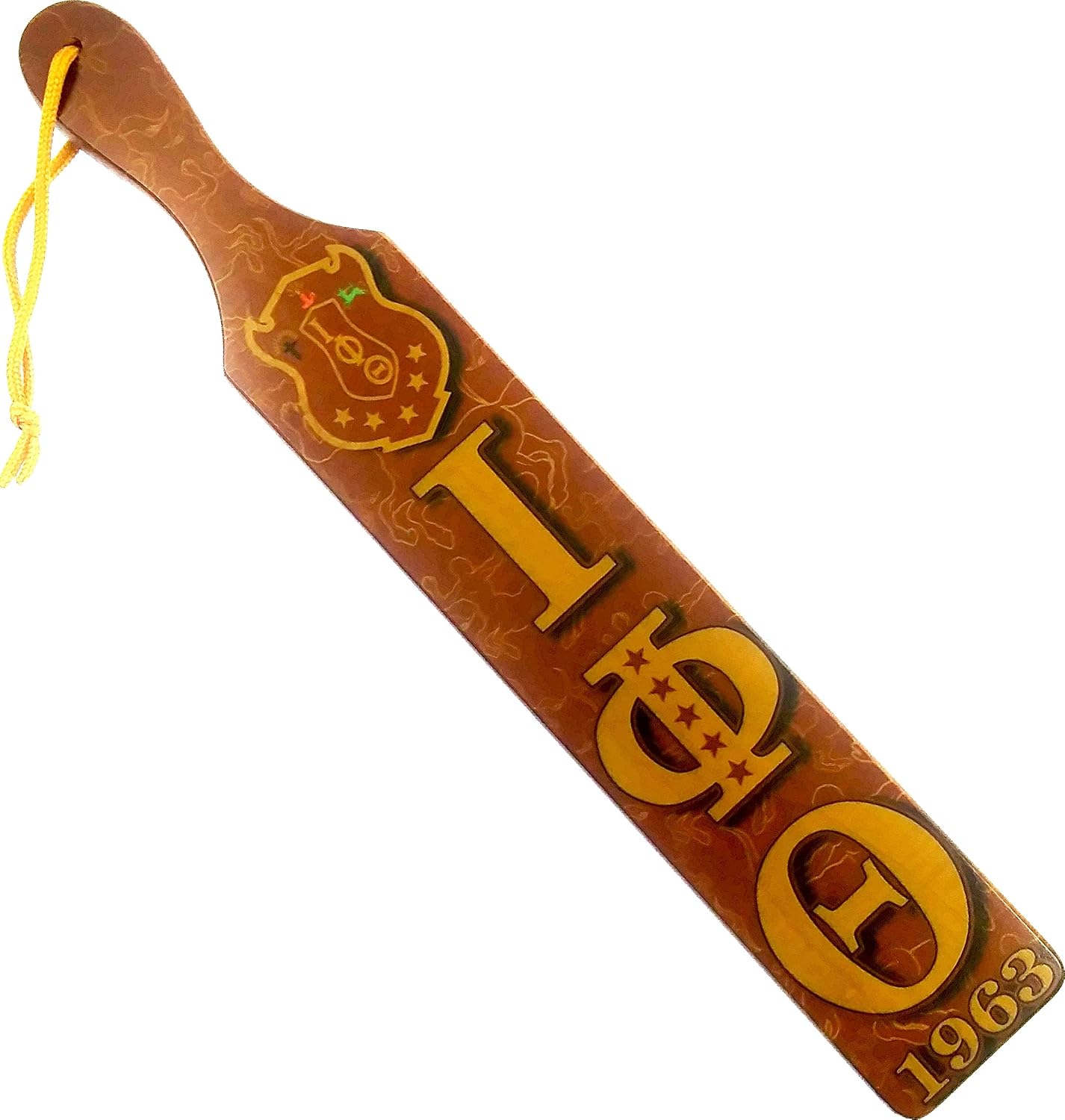 Iota Phi/Φ Theta Printed Symbol Crest Wood Paddle [Brown - 22" x 3.5" x 0.75"] - ID#143612