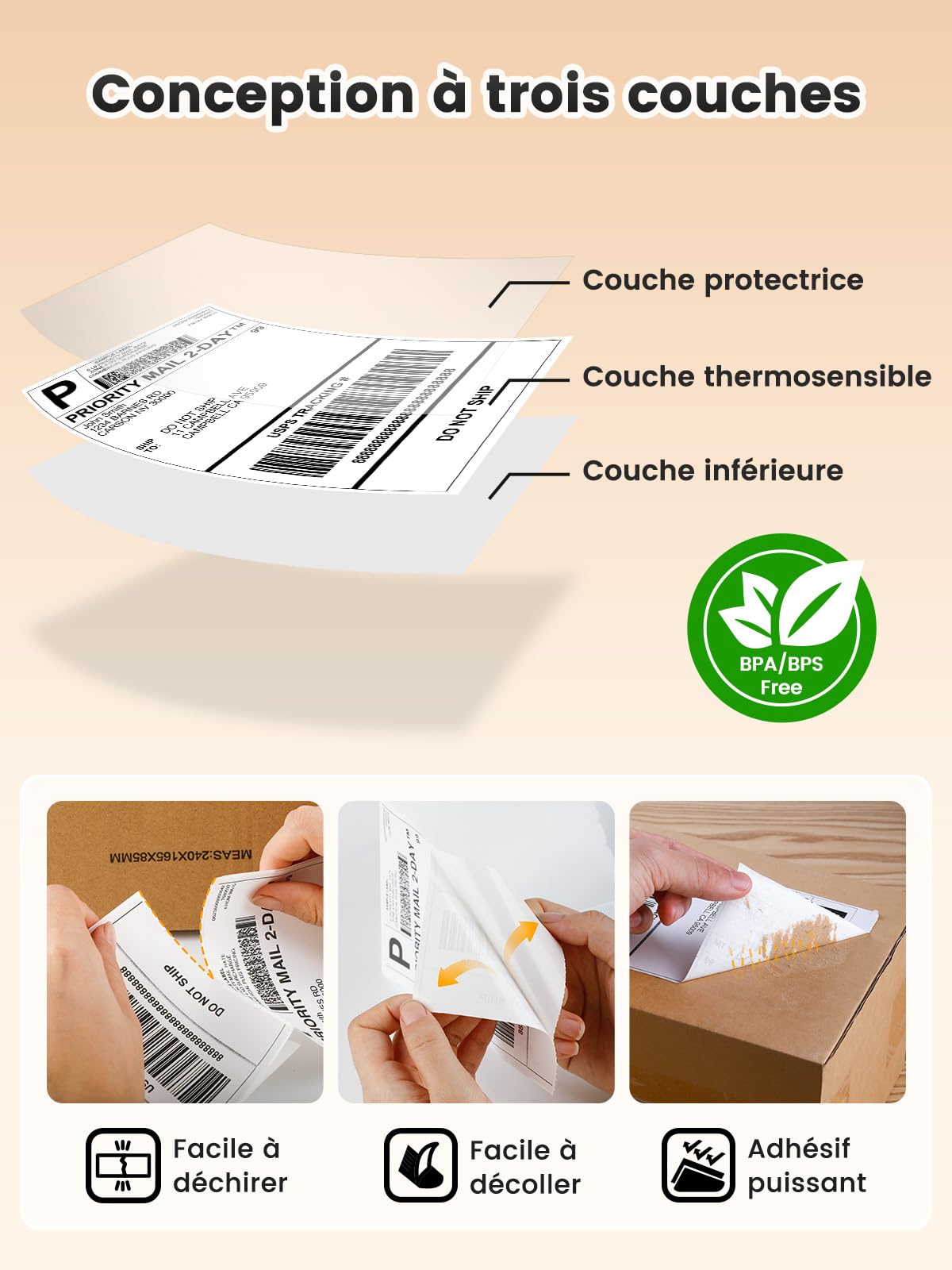 Phomemo Bluetooth-Etikettendrucker DHL + 500 Blatt 4x6 Thermoetiketten, versandetiketten drucker 4x6, Thermodrucker Etikettiergerät Label Printer ist für Ebay, Amazon, Etsy, Ups, Shopify, Vinted, etc