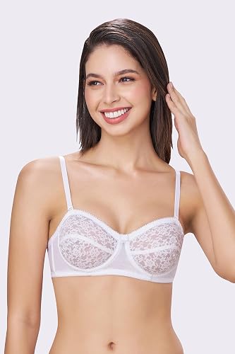 Buy BODYLINE Citra Black & White Strapless Wired Lace Bra with