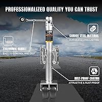 Vista 2 de Torin - Gato de remolque de 1500 libras con rueda, gato giratorio resistente para barco de remolque, elevación de 13 pulgadas, gato de lengüeta