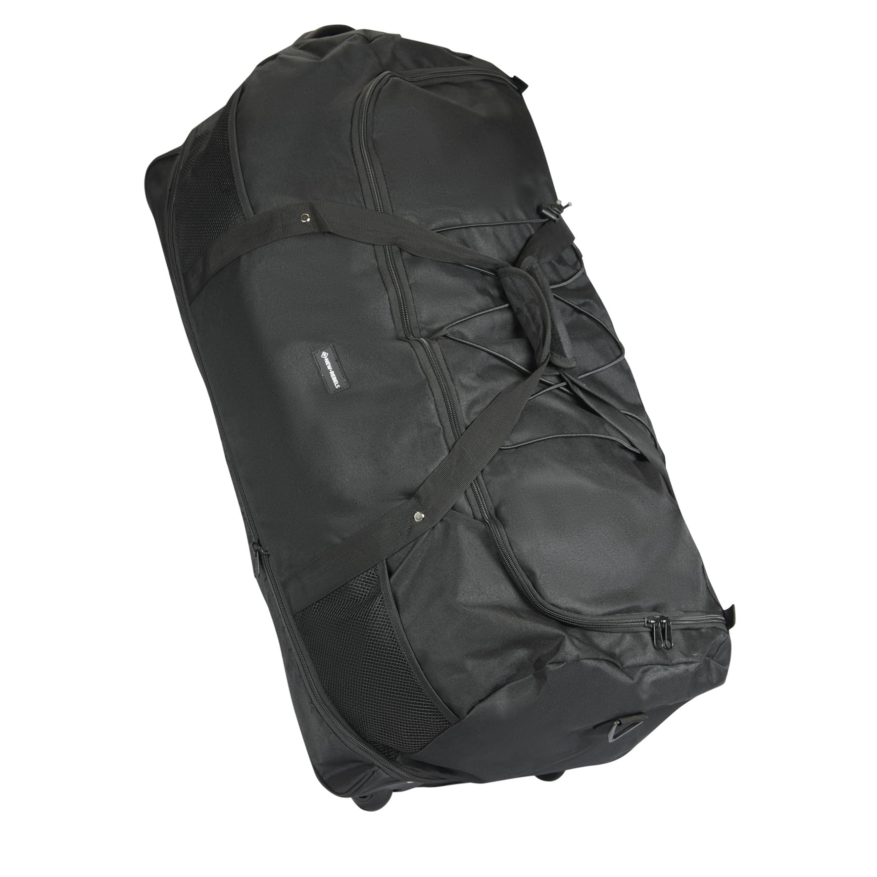 New Rebels Nevada Newark Schwarz 2 Rolls Reisetasche - 130L erweiterbare Tasche mit Tragegriffen Und Reißverschluss - 100% Polyester Material - Wasserabweisende Tasche - Sporttasche