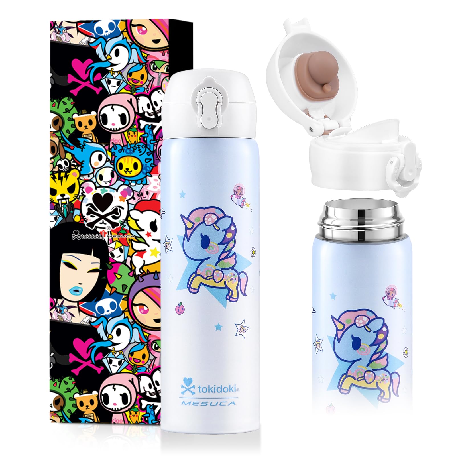 tokidoki Unicorno Bottle, 17oz Insulated Stainless Steel Water Bottle