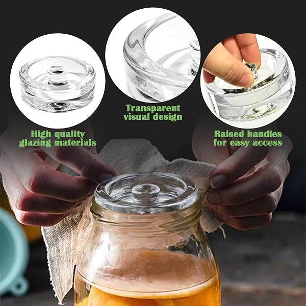 KORVORIA 2 Piezas Pesas de Fermentación, Pesos de 7 cm de Diámetro para Fermentar, para Fermentar Chucrut Kimchi - 3