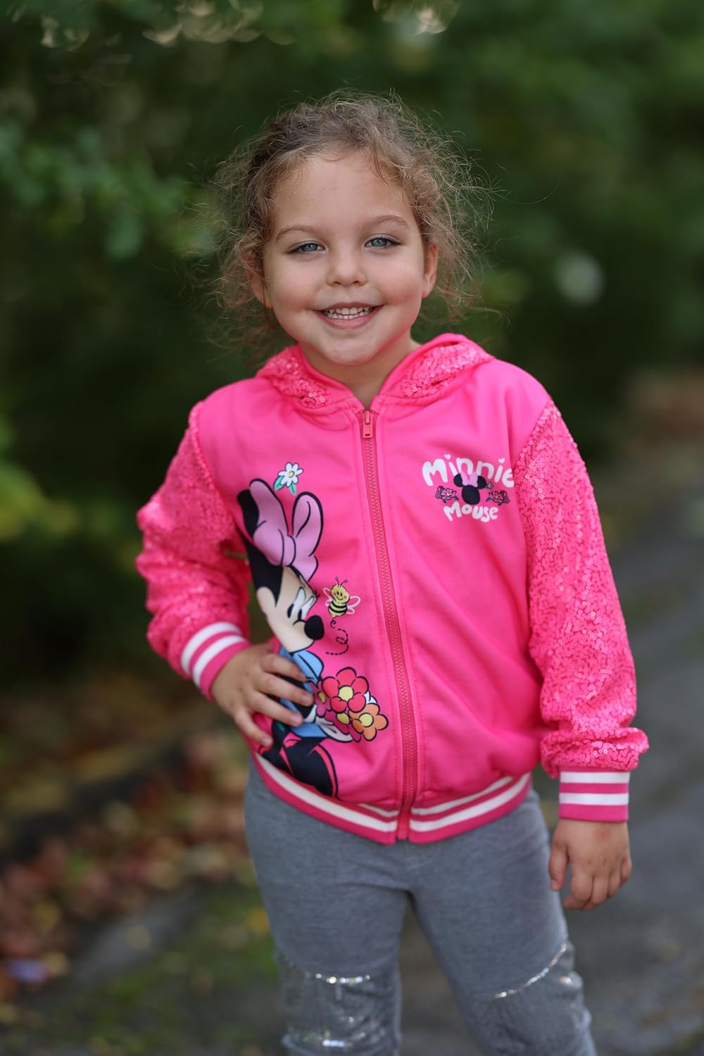 Disney Frozen Elsa Stitch Minnie Mouse Toddler Girl Jacket Sequin Zipper Hoodie Sweatshirt Coat Birthday Clothes 3-13 Years - Image 4