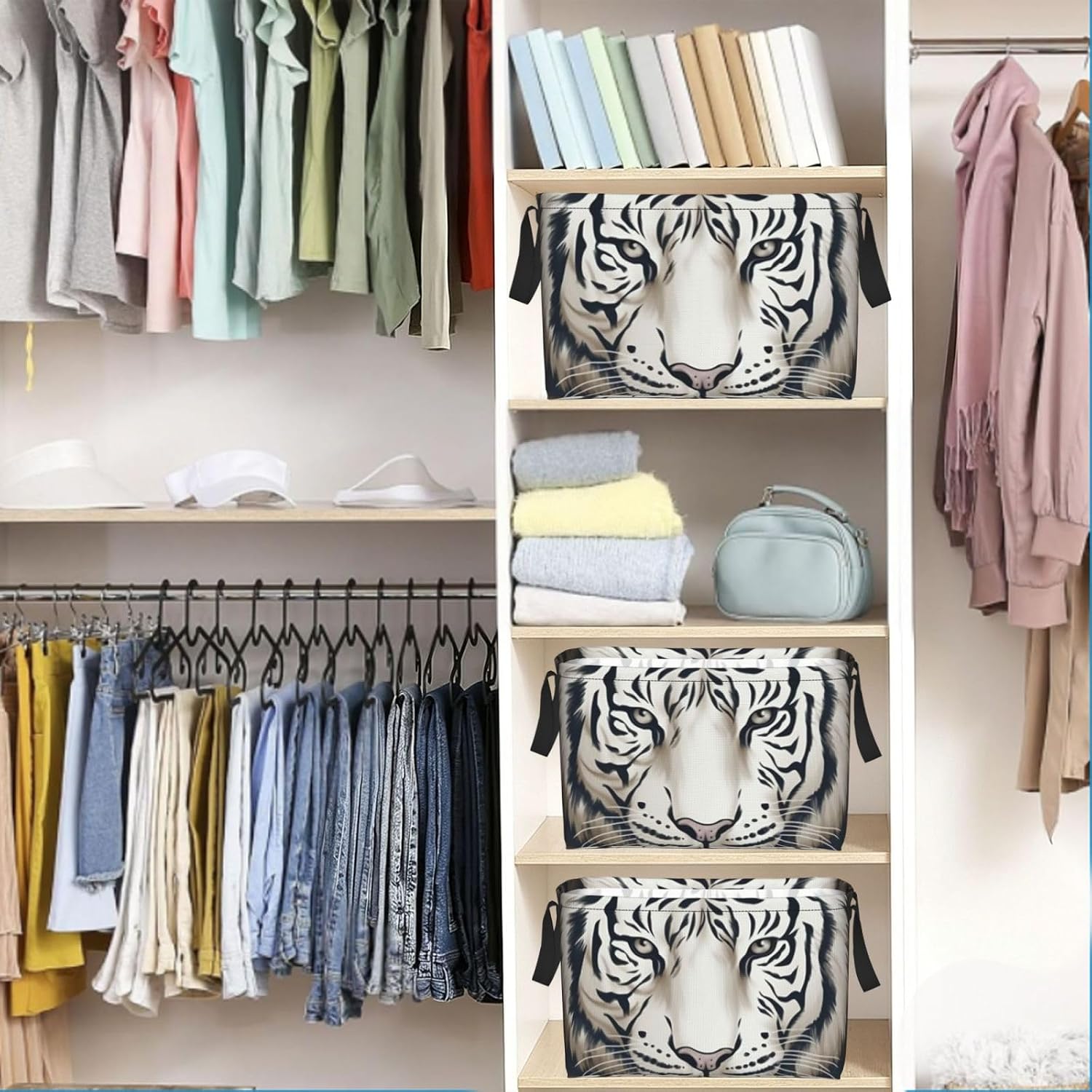 Storage Basket For Shelves Storage Bins With Handles Stylish Gift Basket image 5